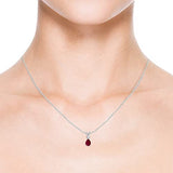 Angara Ruby Teardrop Necklace