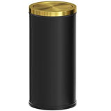 LEASYLIFE 30L/8GAL Gold Brass Kitchen Trash Can,Tall Commercial Garbage Can with FILP Lid,Black and Gold Trash Can