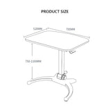 Mobile Laptop Standing Desk Carts on Wheels, Rolling Desk Adjustable Height Single Monitor