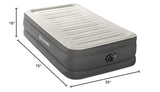 INTEX 64091ED TruAire Luxury Air Mattress: Fiber-Tech – Twin Size – Built-in Electric Pump – 18in Bed Height – 330lb Weight Capacity