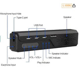 3 in 1 USB Computer Speaker with Microphone, PC Laptop Desktop Conference Speaker with Mic for Smart Home Office and Online Study