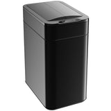 hOmeLabs - 13 Gallon Kitchen Trash Can - Retractable Automatic Sensor Butterfly Lid, Space-Saving Design - Matte Black