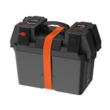 Litime Portable Battery Box Fits Group 24/27/31 Size Batteries for Boats, Marine, RV, Trailer, Trolling Motor Includes 12 Volt Accessory Socket, Built-in Voltmeter