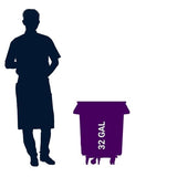 Round Trash Can with Lid and Dolly Rolling Waste Container, Ingredient Bin, Heavy-Duty Plastic, Anti-Static, Kitchen