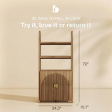 BELLEZE Book Shelf 72" Tall Arched Bookcase with Storage