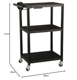 Norwood Commercial Furniture Mobile Utility AV Cart with Power Strip and Casters