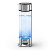 Hydrogen Water Bottle 1500PPB Portable Hydrogen Water Bottles Generator Glass, Hydrogen Rich Water Dispenser with SPE & PEM Technology  (Siler)