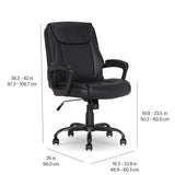 Amazon Basics Classic Puresoft PU Padded Mid-Back Office Desk Chair with Armrest