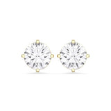 14K Yellow/White Gold Stud Earrings With 1-2 Carat Lab Grown Diamond