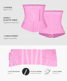 FeelinGirl Womens' Waist Trainer Tummy Control Waist Cincher Trimmer Belt with Hooks Steel Bones Slim Body Shaper Pink