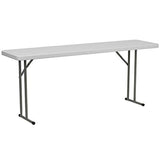 Flash Furniture Elon 6' Plastic Folding Training and Event Table, Rectangular Folding Training Table with 220-lb. Static Weight Capacity, White