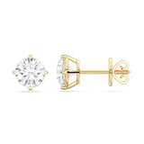14K Yellow/White Gold Stud Earrings With 1-2 Carat Lab Grown Diamond