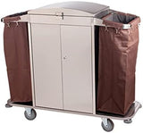 Heavy-Du Hotel Service Cart - Rolling Laundry Trolley, Multi-Purpose Utili Cart for Housekeeping, Commercial Cleaning, and Linen Transport, Space-Saving Design on Wheels