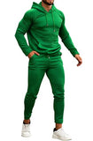 GINGTTO Mens Hoodie Jogging Suits 2 Piece Set Green Warm Winter Tracksuit for Men M
