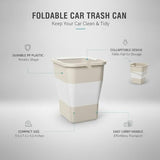Trash Can for Car, Foldable Mini Waste Bin with Handle, Compact PP Plastic