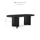 Signature Design by Ashley Rowanbeck Minimalist Dining Table for 8 People, Black