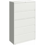 Pemberly Row 42-in Wide 5 Drawer Metal Lateral Filing Cabinet, White Finish