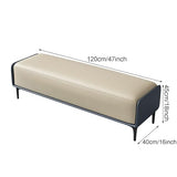 Upholstered Pu Leather Accent Bench, Waiting Room Bench Seating with Metal Leg