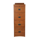 Crafters and Weavers Mission Oak 4 Drawer File Cabinet Office Cabinet