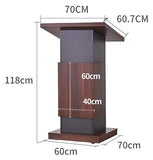White Lectern Podium Stand with Locking Wheels Multi-Use Reception Desk 60x70x118cm Portable