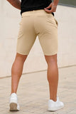 GINGTTO Mens Casual Shorts Summer with Zipper Pockets Khaki Golf Shorts Men Elastic Waist Bermuda 30