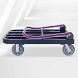 Heavy-Duty Push Cart Dolly - Foldable Flatbed C Truck with Extended Trailer & Sturdy Square Tube Design for Easy