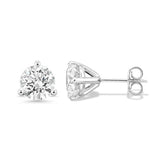 IGI Certified 1 1/2 to 4 Carat Lab Grown Diamond Round Stud Earrings