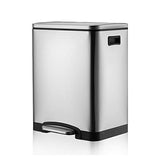 This Stainless Steel Trash Can with Soft-Close Pedal Removable Inner Bin