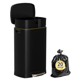 Proof Stainless Steel Kitchen Trash Can with Removable Inner Bucket and Lid Soft Close, Pedal Rubbish Bin for Home Office