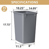 MODCART 35QT Kitchen Trash Can, Garbage Waste Recycling Bin, 50 Pack