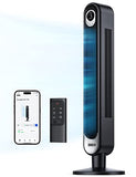Dreo Smart Tower Fan WiFi Voice Control, Works with Alexa/Google,Floor Standing Bladeless Oscillating Fan with Remote, 6 Speeds, 4 Modes, 12H Timer, for Indoor Bedroom Home Office