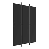 Zexlorith 3-Panel Room Divider, Folding Fabric Privacy Screen, Black