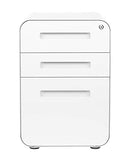 Laura Davidson Furniture Stockpile 3 Drawer File Cabinet with Lock - Under Office Desk Metal Filing Cabinet