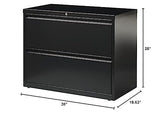 Hirsh 36-in Wide HL8000 Series Metal 2 Drawer Lateral File Cabinet Black