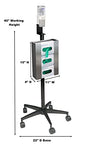 Mobile Hand Sanitizer and Glove Stand, Stainless Steel Triple Glove Box Holder