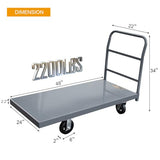24"x48" Heavy Duty Steel Platform Truck, 2200 lbs Load Capacity Flatbed Hand Truck