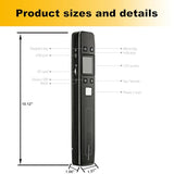 Portable Handheld Scanner Included 16G SD Card, Wand Scanner for A4 Documents Pictures Pages Texts Receipts Books