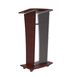 FixtureDisplays® Wood Podium with Frost Acrylic Front Panel
