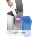 simplehuman Small Bathroom Trash Can with Lid, Stainless Steel Waste Basket, 5 Liter / 1.3 Gallon, Brushed