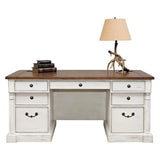 Martin Furniture Durham Double Pedestal Executive Desk, White
