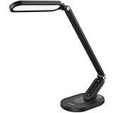 JKSWT LED Desk Lamp, Eye-Caring Table Lamps Natural Light Protects Eyes Dimmable Office Lamp with 5 Color Modes, Black