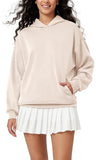 ODODOS Women's Modal Soft Oversized Hoodies Long Sleeve Hooded Sweatshirts Pullover Top with Kangaroo Pocket, Beige, Medium