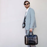 Time Resistance Leather Laptop Briefcase - Full Grain Leather Computer Bag for Men