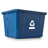 Living Medium Curbside Blue Box, Plastic 17 Gallon/64 Litre Home Trash Can Refuse and Recycling Bin