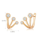 YOIHUR Glod Triple Illusion Claw Stud Earrings for Women, Multiple Huggie Hoop Earrings for One Hole, Rose Gold Earrings for Women Trendy Simple Hypoallergenic Jewellery Festival's Gifts