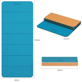 Foldable Yoga Mat 75"x31.5"x0.24" - Extra Large Lightweight TPE Exercise Mat, Double Non-Slip for Pilates, Home Workouts & Outdoor Use (Blue-orange)