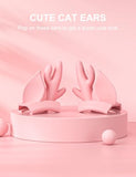 ONITOON Pink Deer Antler Ears for Headphones, Silicone Cute Ears Attachment, Lovely Detachable Accessories Fit for Gaming Headset, Lightweight & Durable