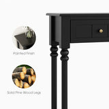 JOINICE Black Console Table with Drawers for Entryway 43", French Modern