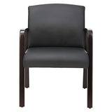 Alera ALE Reception Lounge Series Guest Chair, Espresso/Black Leather