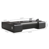 Modern L Shape Executive Desk with Lateral Cabinet Business Home Office Desks